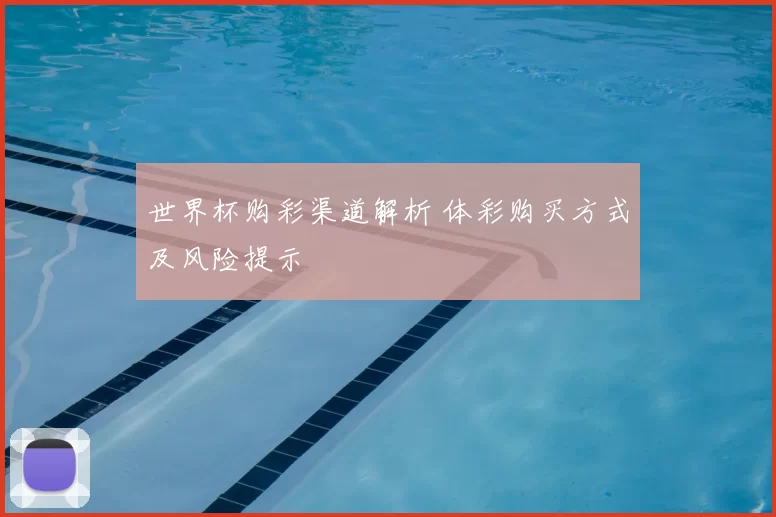 世界杯购彩渠道解析 体彩购买方式及风险提示